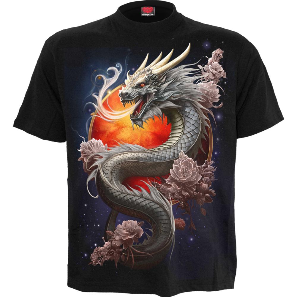 Spiral - Sun Dragon Heren T-shirt - Zwart